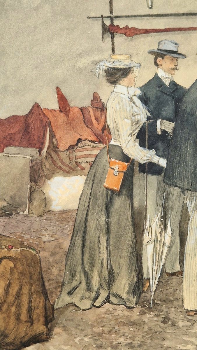 Georges Scott 1873-1942 Charité orientale Aquarelle et gouache-photo-4