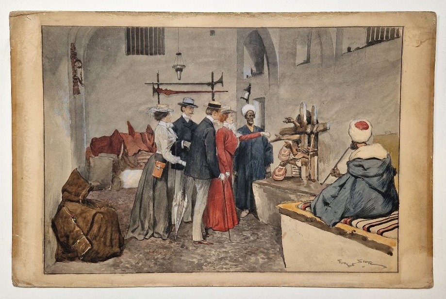 Georges Scott 1873-1942 Charité orientale Aquarelle et gouache-photo-2