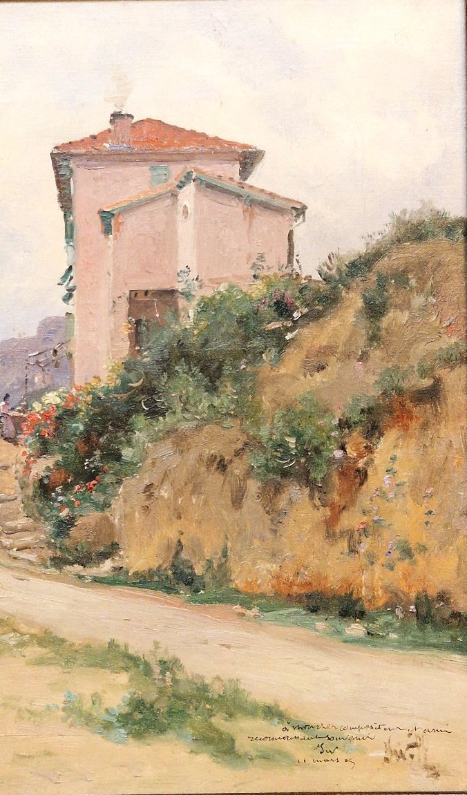 Marie Joseph Léon Iwill 1850-1923 Italian Coast Towards Bordighera Oil On Canvas-photo-1