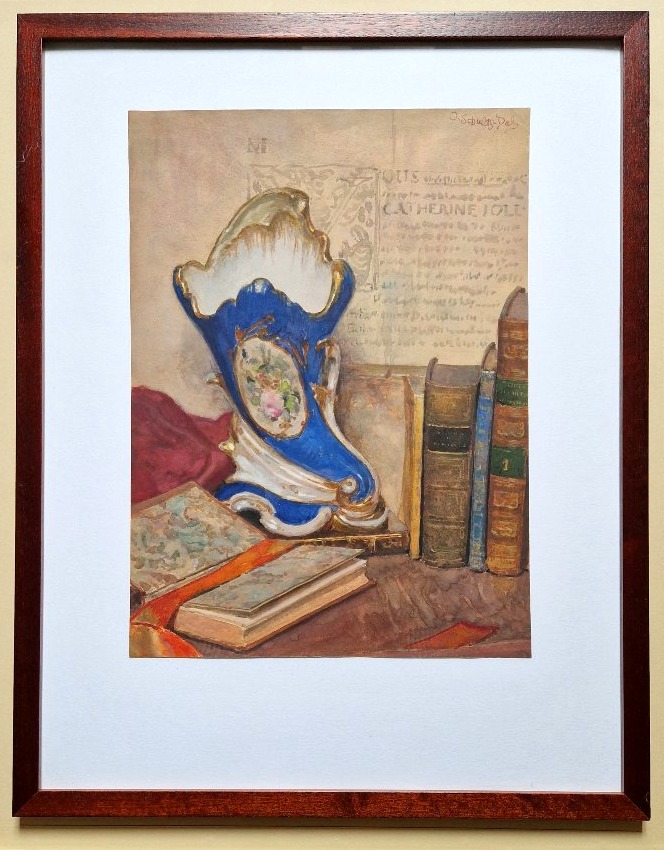 Jacques Georges SCHULTZ-DAL 1894-1964 Nature morte au vase bleu Aquarelle