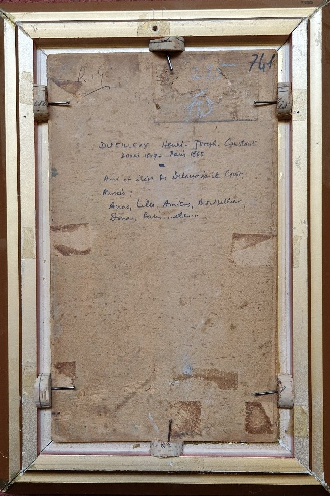 Constant Dutilleux 1807-1865 Les roseaux Huile sur carton-photo-1