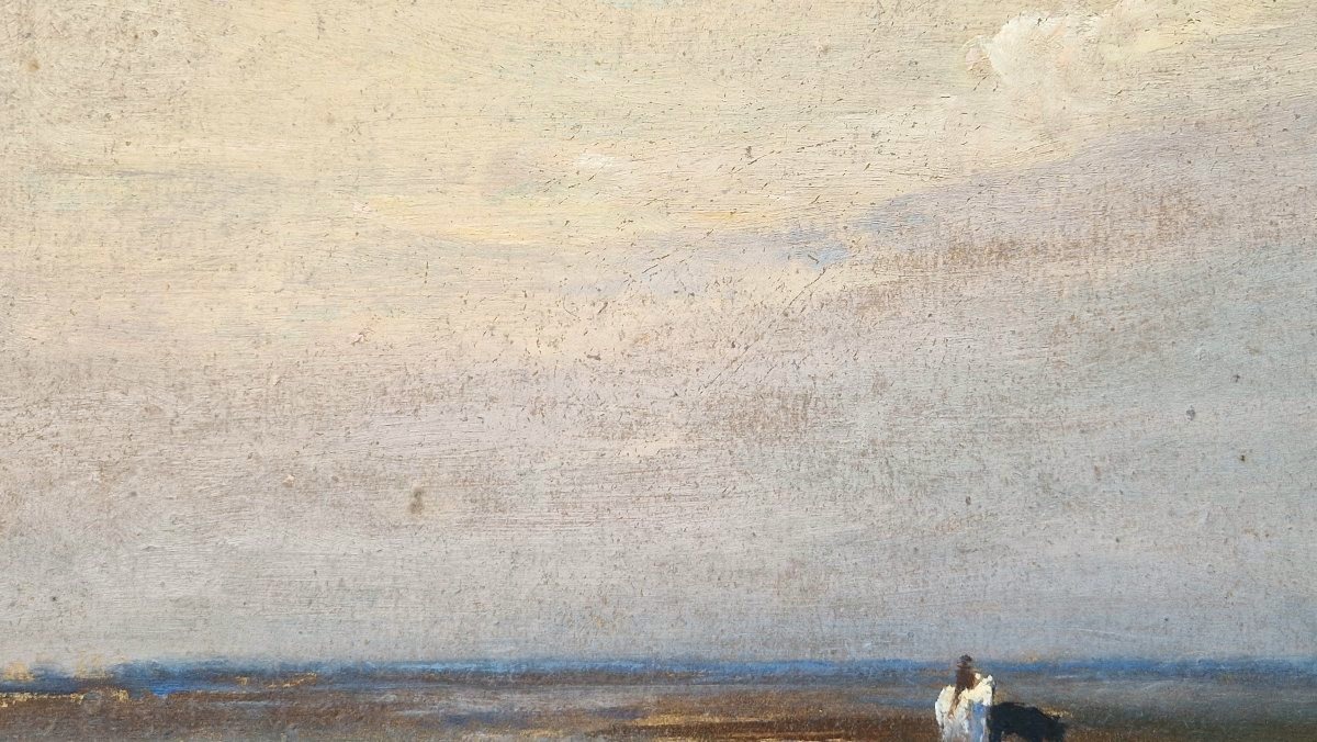 Georges Ricard-Cordingley 1873-1939  Paysage de Camargue Huile sur papier-photo-3