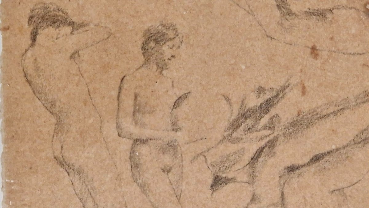 Henri Fantin-Latour 1836-1904 Nus féminins Dessin au crayon noir sur papier calque-photo-2