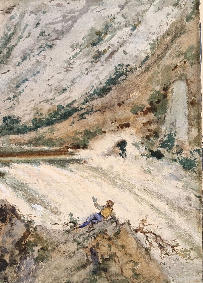 Joseph Bonaventure Laurens 1801-1890 Le torrent Aquarelle et gouache-photo-3