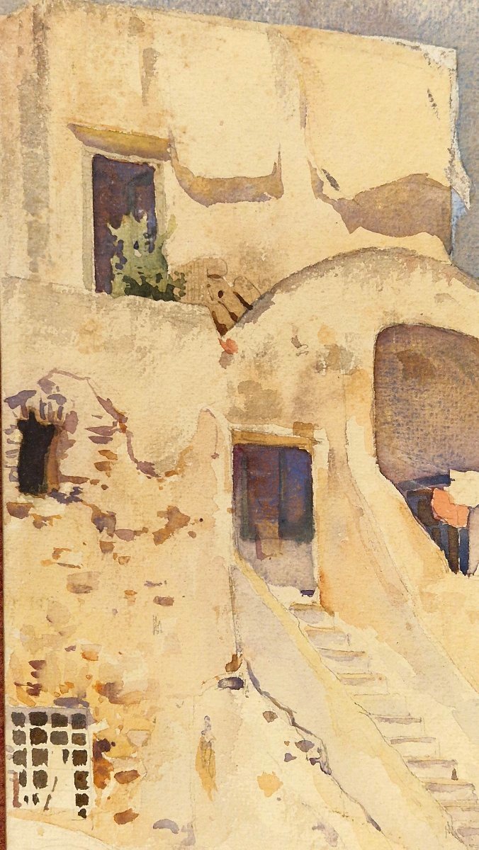Jean Lefeuvre 1882–1975 House In Capri Watercolor-photo-4