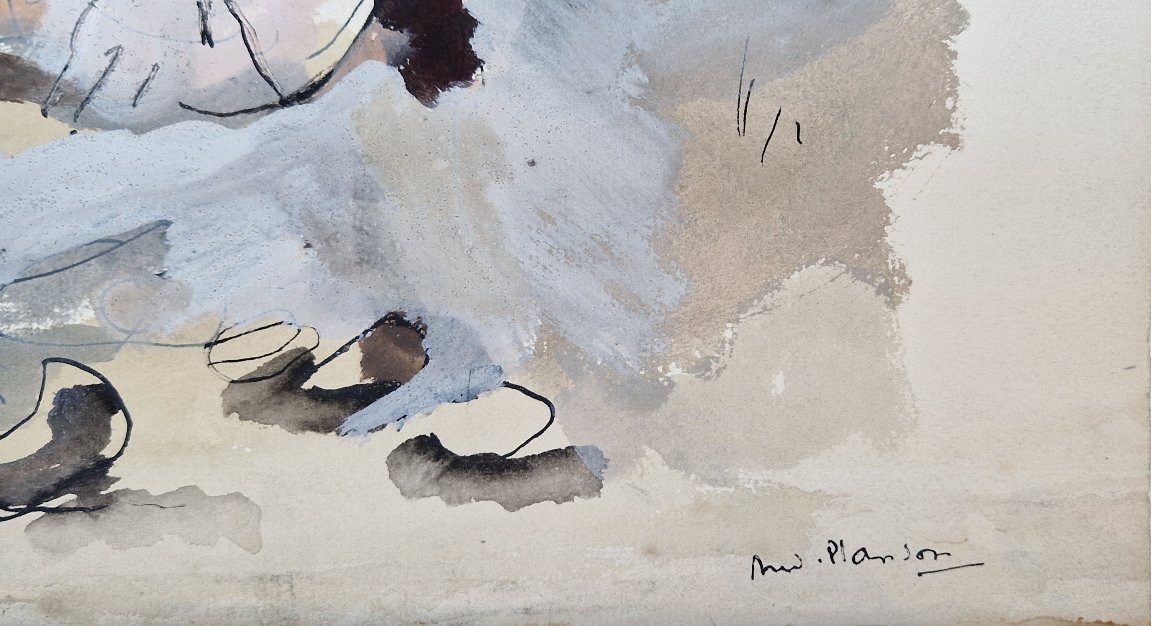 André Planson 1898–1981 Woman Reclining By The Sea Watercolor And Gouache-photo-1