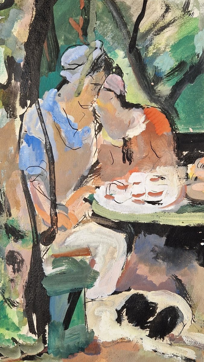 André Planson 1898–1981 *café Under The Pergola* Gouache-photo-2