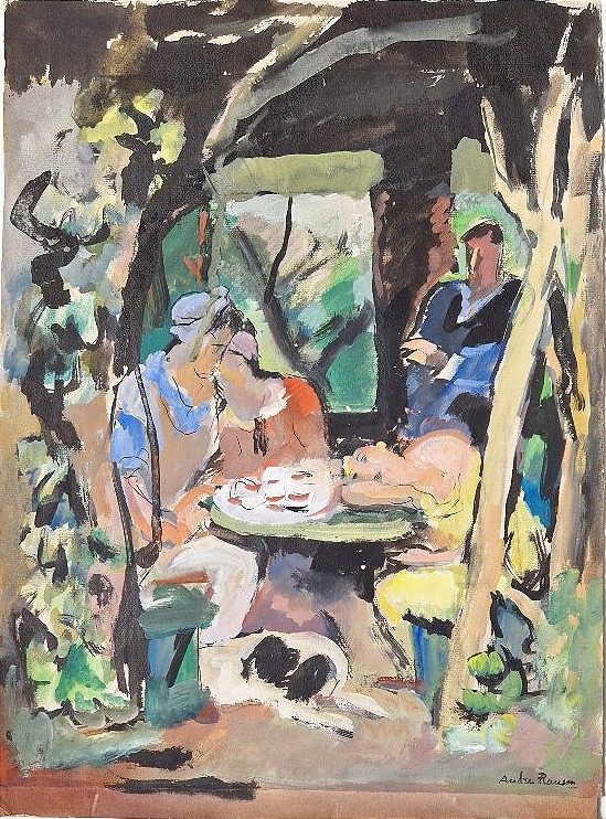 André Planson 1898–1981 *café Under The Pergola* Gouache