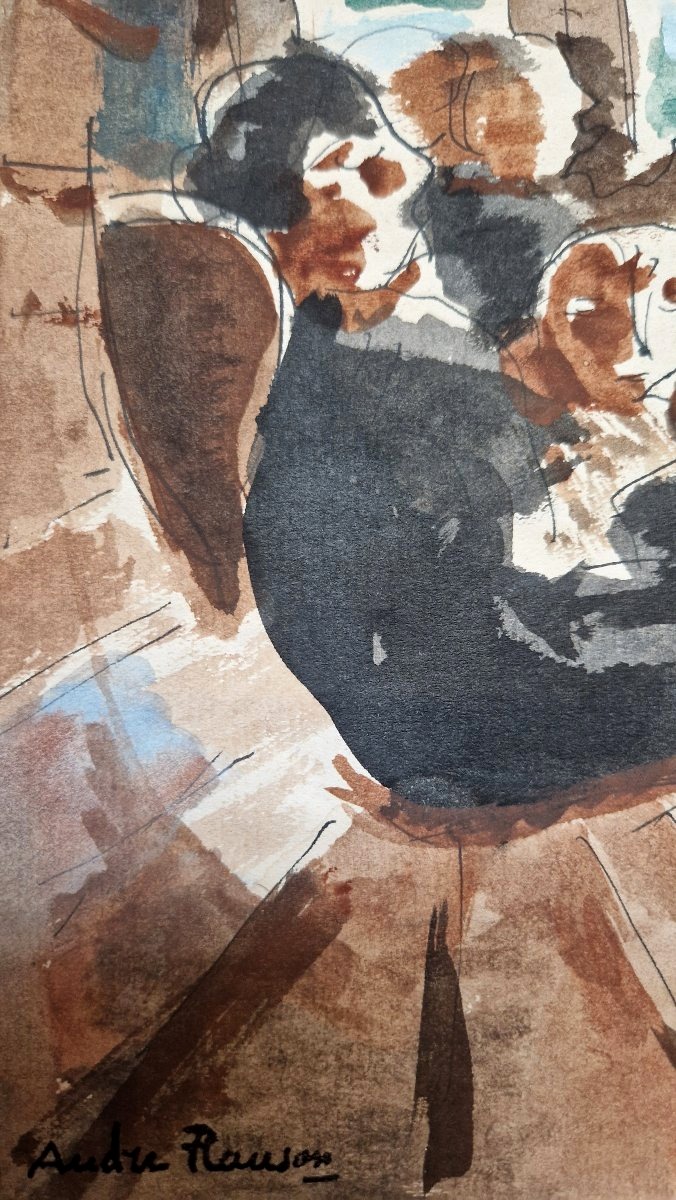André Planson 1898-1981 Dans le train Aquarelle et gouache-photo-4