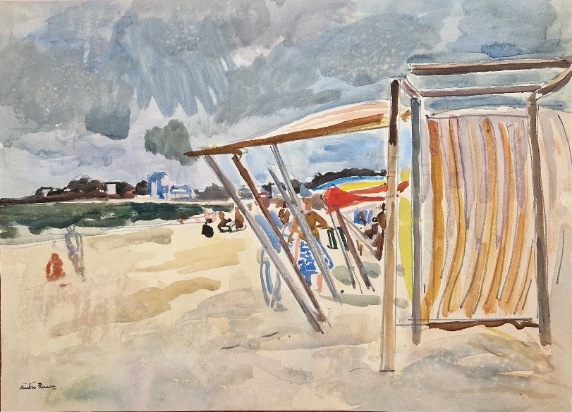 André Planson 1898–1981 On The Beach Watercolor And Gouache