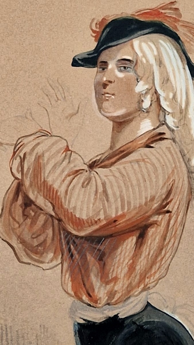 Paul Gavarni 1804–1866 Dancer Watercolor And Gouache-photo-3