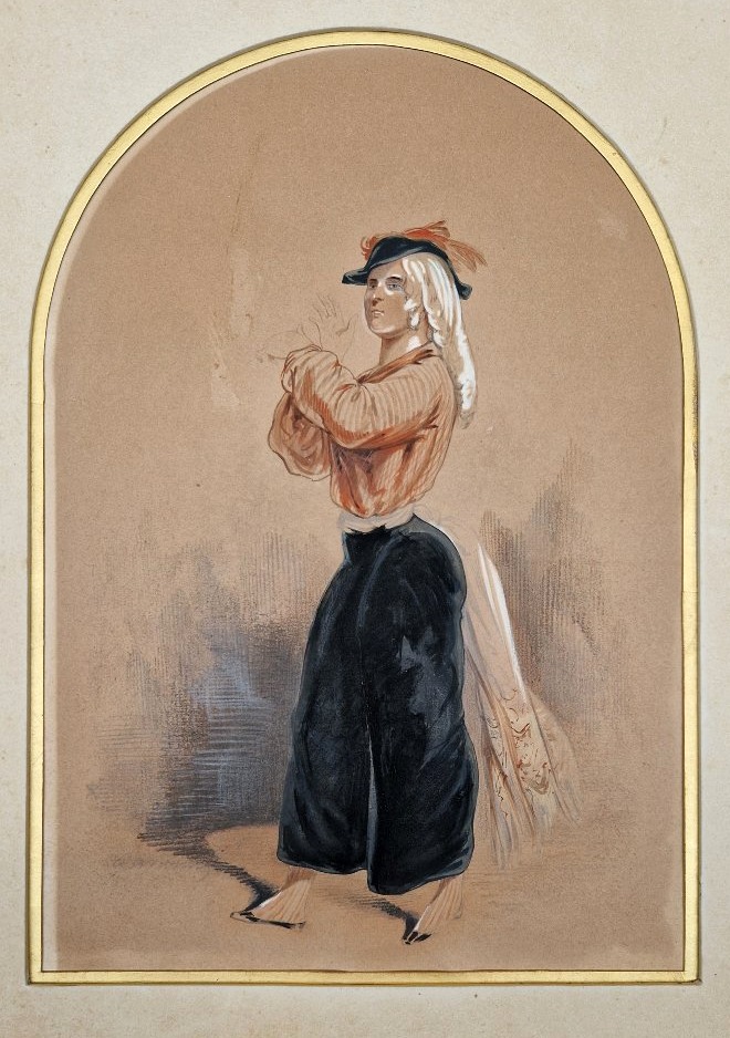 Paul Gavarni 1804–1866 Dancer Watercolor And Gouache