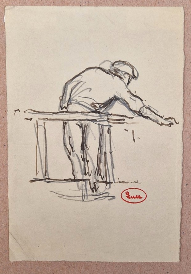 Maximilien Luce 1858–1941 Three Street Scenes Pencil And Pen Drawings-photo-2
