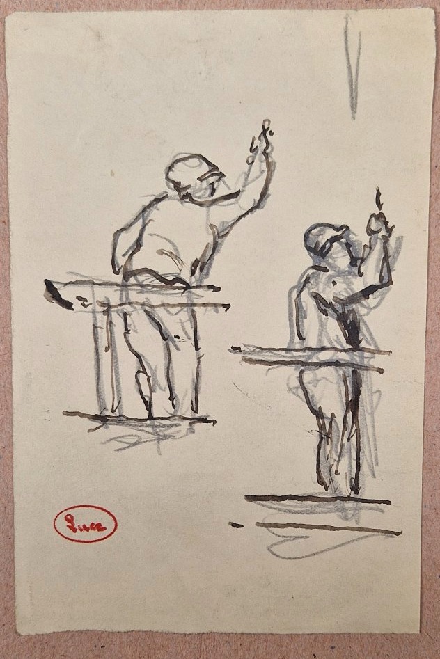 Maximilien Luce 1858–1941 Three Street Scenes Pencil And Pen Drawings-photo-4