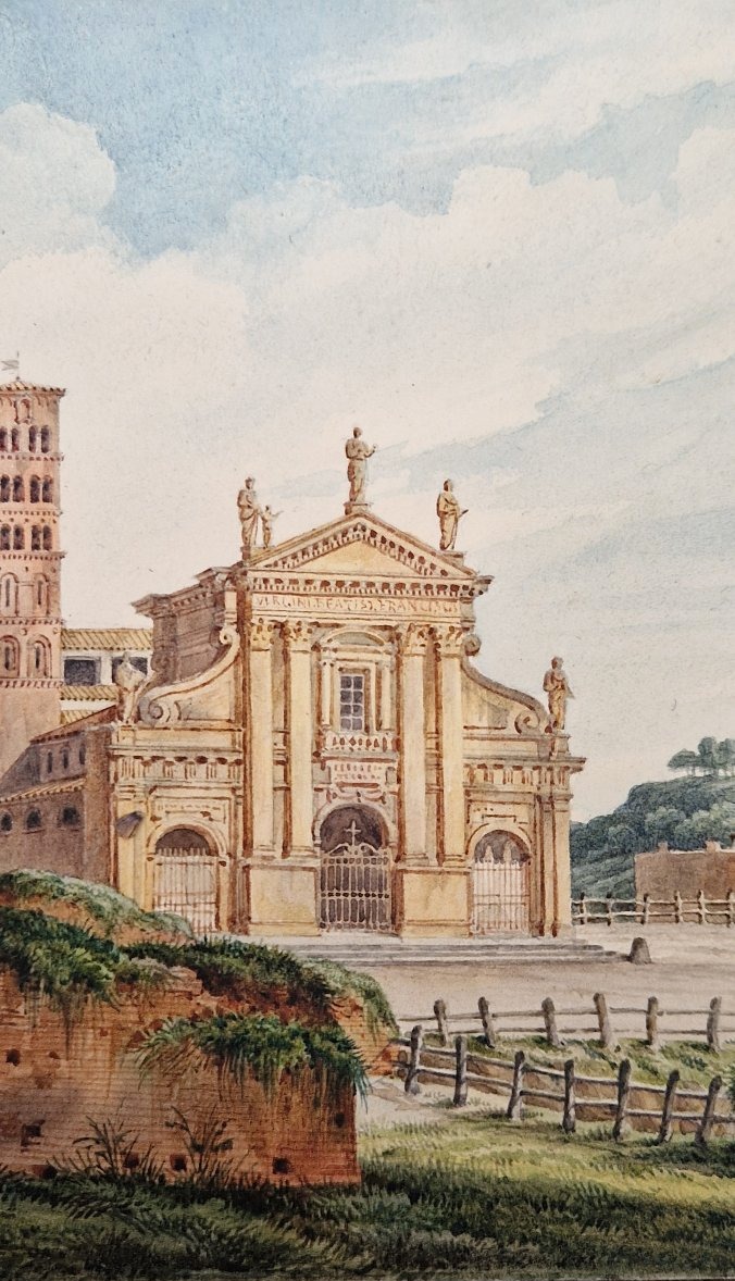 Karl Ludwig von Zanth La Basilique Sainte Françoise Romaine à Rome Aquarelle-photo-4