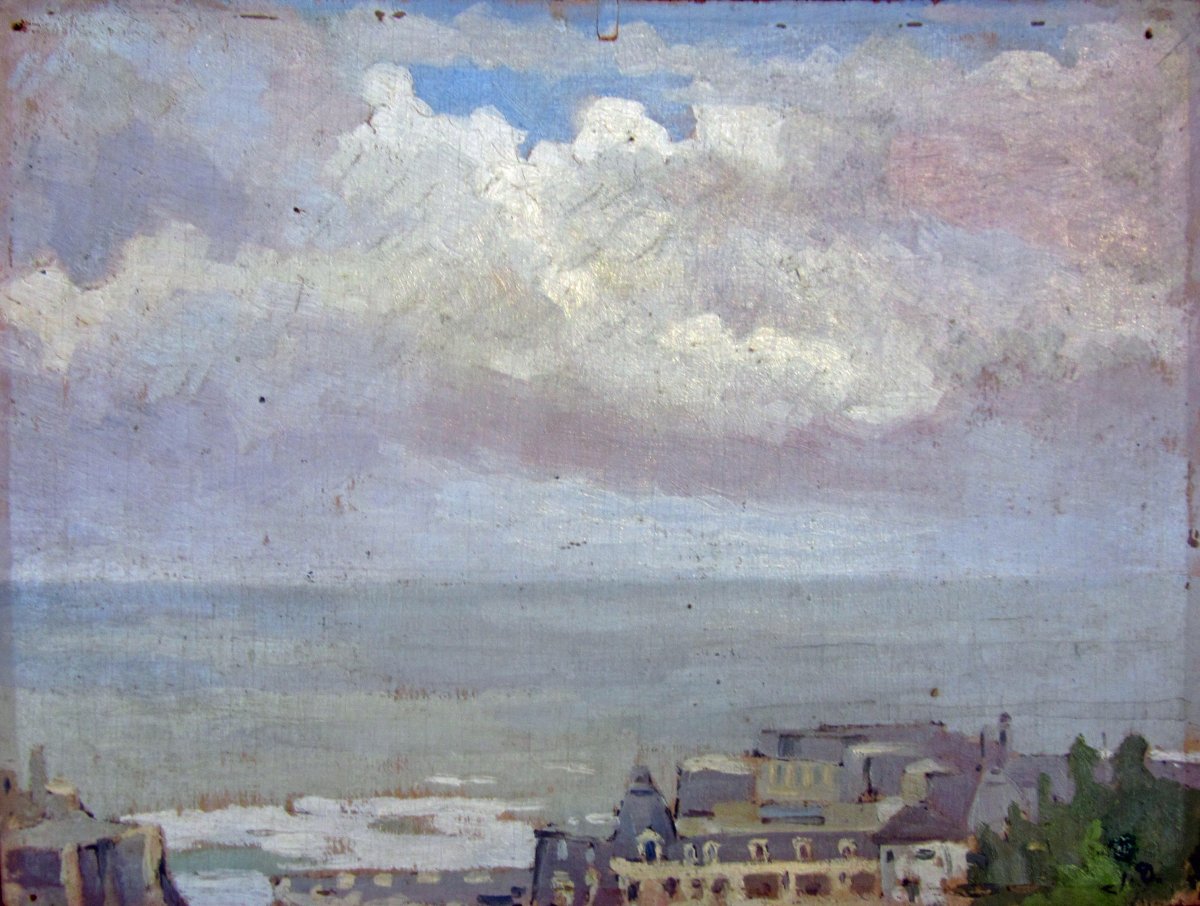 Jean Dugrenot 1894-1969 Vue De Biarritz