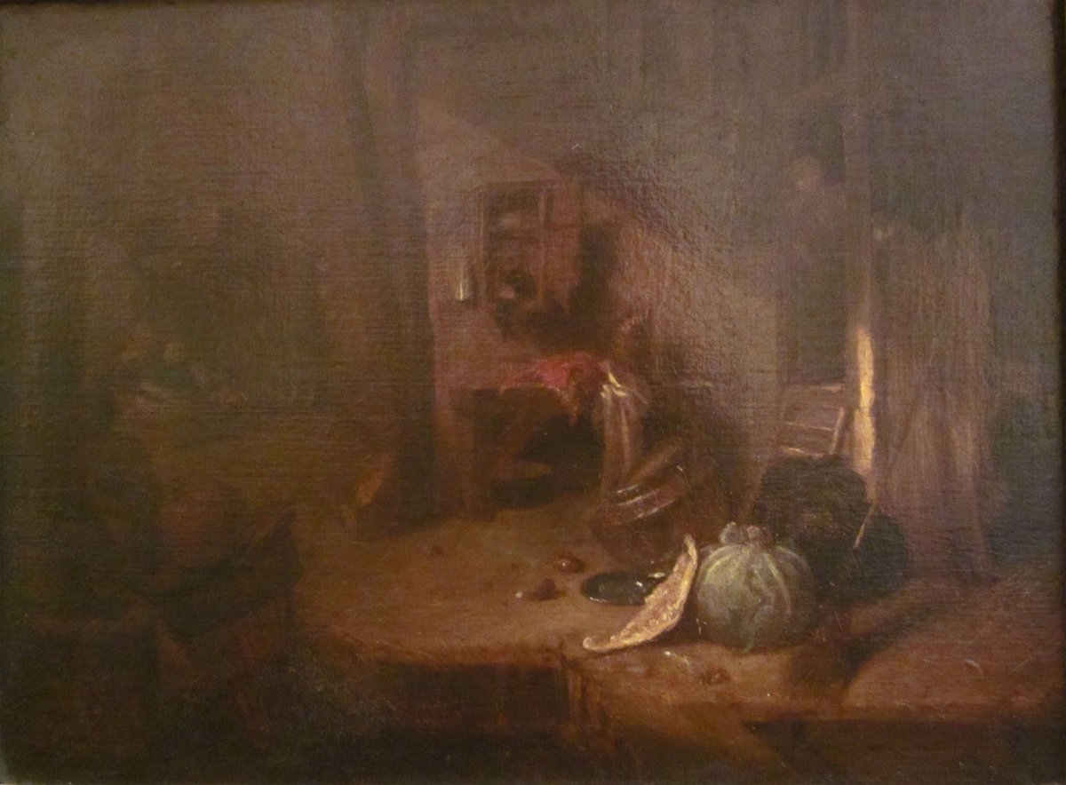 Follower Of Willem Kalf Dutch Interior Oil On Canvas