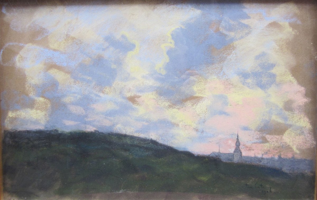 Johan Ten Cate 1858-1908 Study Of Sky And City-photo-2