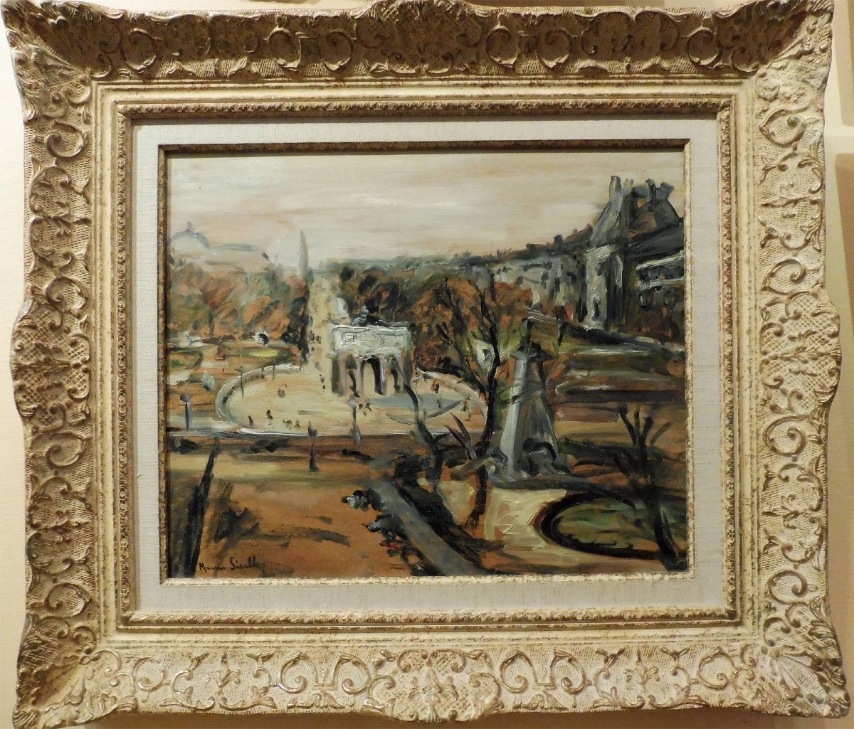 Maurice Sérullaz 1914-1997 Le Caroussel Du Louvre et les Tuileries Huile Sur Panneau