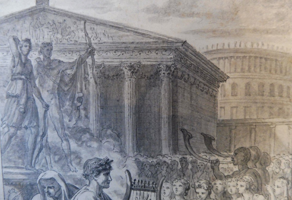Nicolas Monsiau 1754-1837 Scène antique à Rome -photo-3