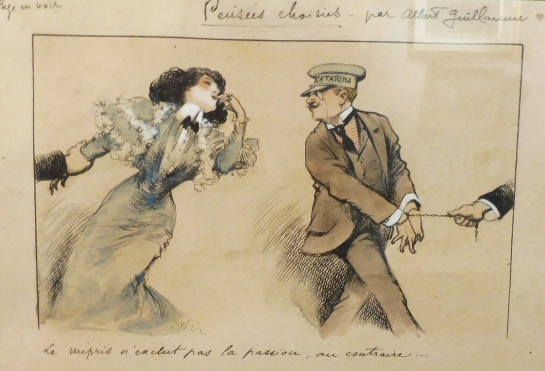 Albert Guillaume 1873-1942 Watercolor Selected Thoughts-photo-2