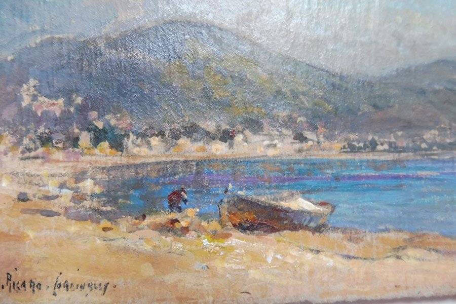 Georges Ricard-cordingley 1873-1939 Paysage Du Var Huile Sur Papier-photo-2