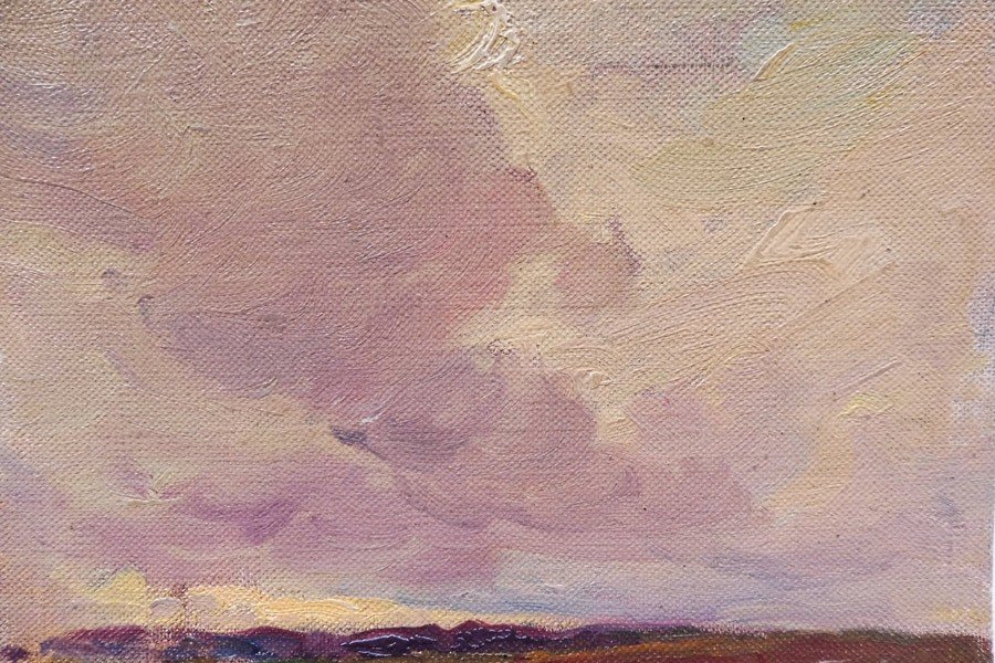 Georges Ricard-cordingley 1873-1939 Large Tormented Clouds Oil On Canvas-photo-4