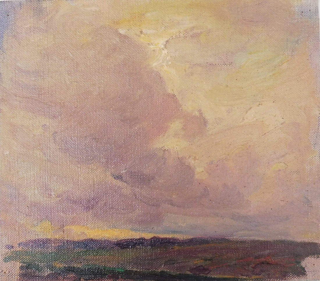 Georges Ricard-cordingley 1873-1939 Large Tormented Clouds Oil On Canvas