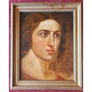 Louis Gallait 1810-1887 Portrait Of Woman Oil On Paper