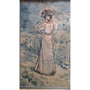 Henry Somm 1844-1907 Elegant Watercolor