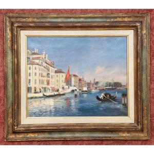 Gaston Roullet 1847-1925 Venise Huile sur toile