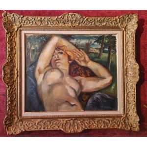 André Favory 1888-1937 Grand nu allongé Huile sur toile