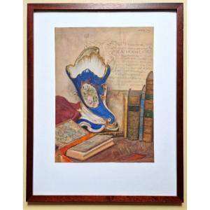 Jacques Georges SCHULTZ-DAL 1894-1964 Nature morte au vase bleu Aquarelle
