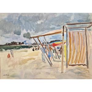 André Planson 1898–1981 On The Beach Watercolor And Gouache