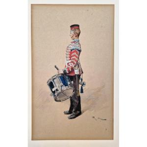 Georges Scott 1873-1942 Le jeune Tambour Aquarelle et gouache