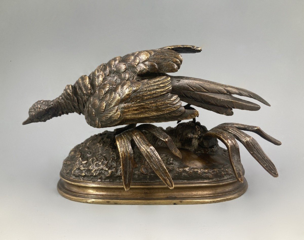 Faisan - Bronze de Ferdinand Pautrot (1832 - 1874) 