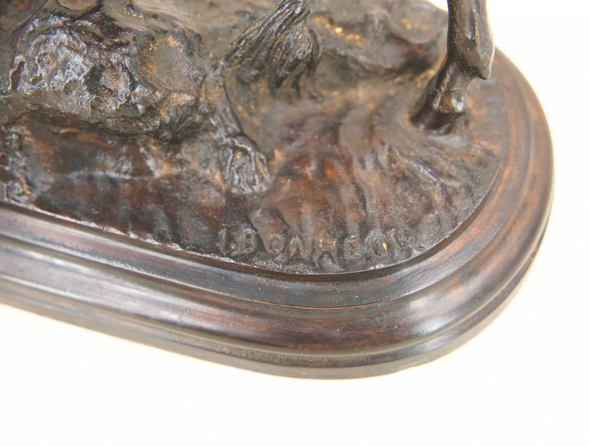 Cerf bramant - Bronze de Isidore Bonheur (1827 - 1901)-photo-1