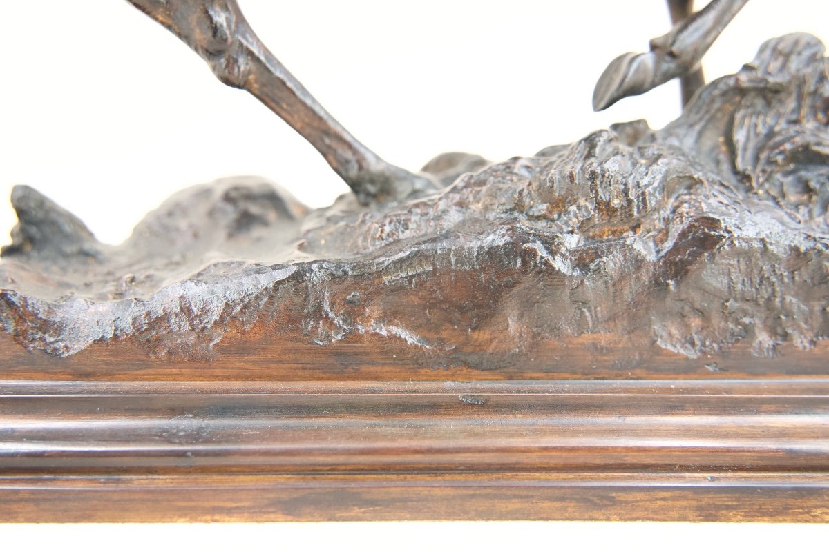 Cerf bramant - Bronze de Isidore Bonheur (1827 - 1901)-photo-2