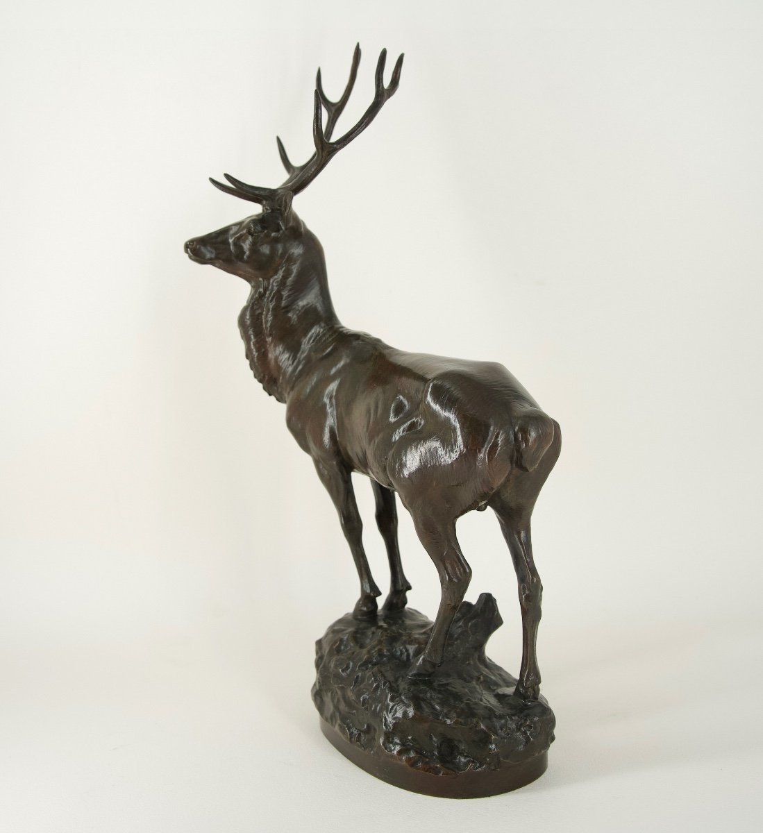 Cerf aux aguets - Bronze de Maximilien Fiot (1886 - 1953)-photo-4