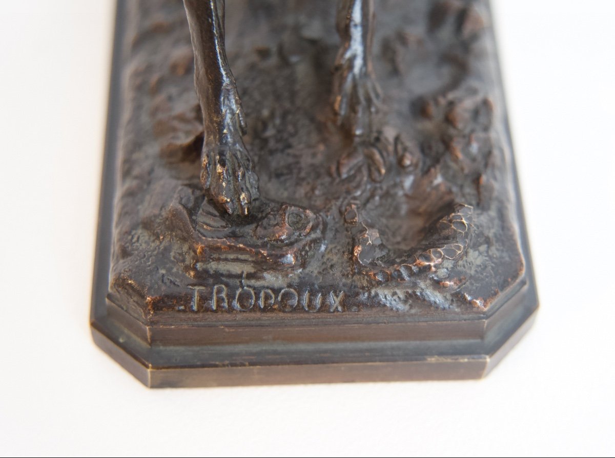 Chien épagneul - Bronze de Henri Trodoux (XIXe Siècle)-photo-2