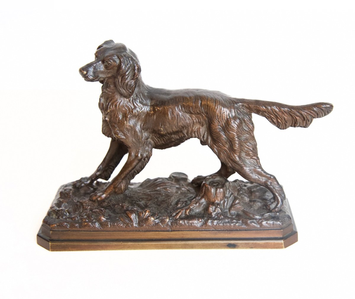 Chien épagneul - Bronze de Henri Trodoux (XIXe Siècle)