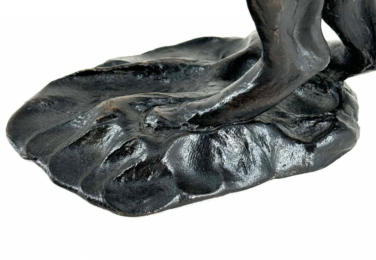 Lièvre dressé - Bronze de José Maria David (1944 - 2015)-photo-1