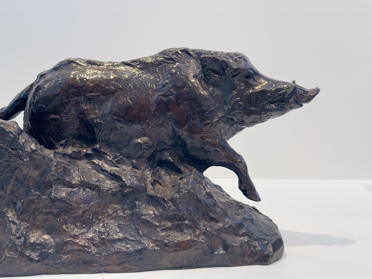 Les sangliers - Groupe en bronze de Maximilien Fiot (1886 - 1953)-photo-3