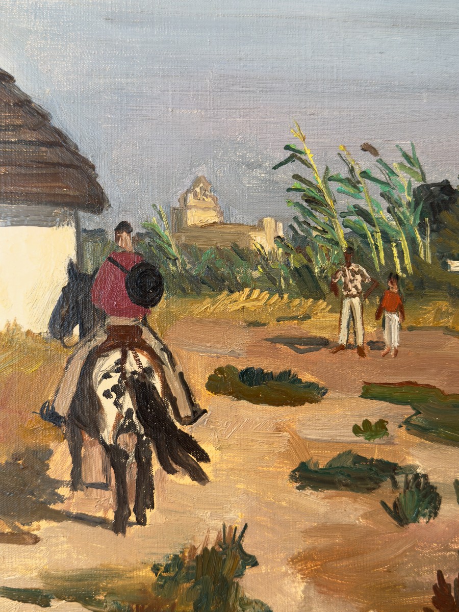La cabane du peintre en Camargue - Huile sur toile d'Yves Brayer (1907 - 1990)-photo-4