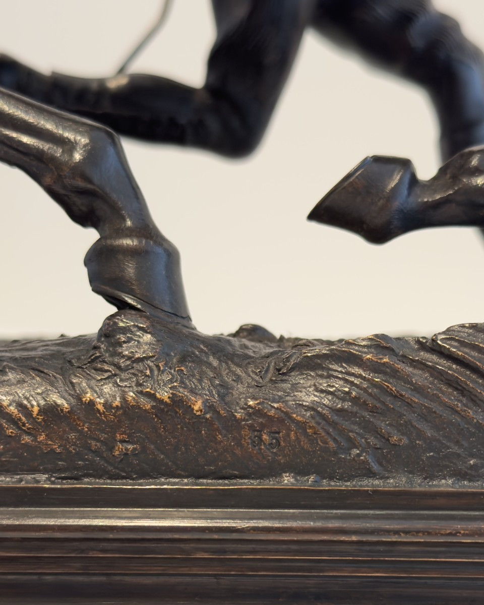 Horse In Training With Its Lad - Bronze By Arthur Du Passage (1838 - 1909)-photo-6