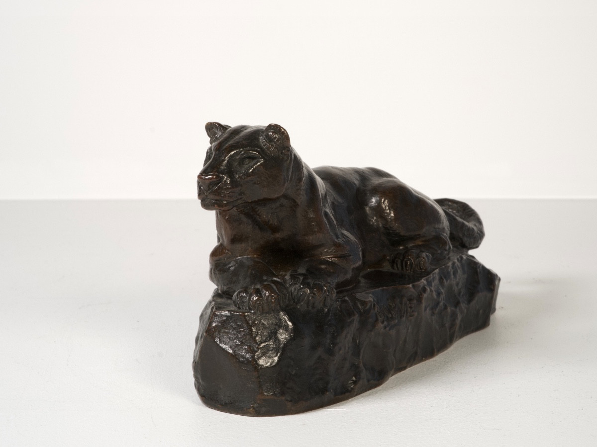 Panther Of Tunis No. 2 - Bronze By Antoine-louis Barye-photo-1