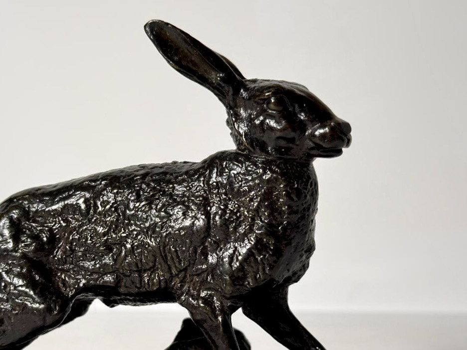 Resting Hare - Bronze By Pierre-jules Mêne-photo-4