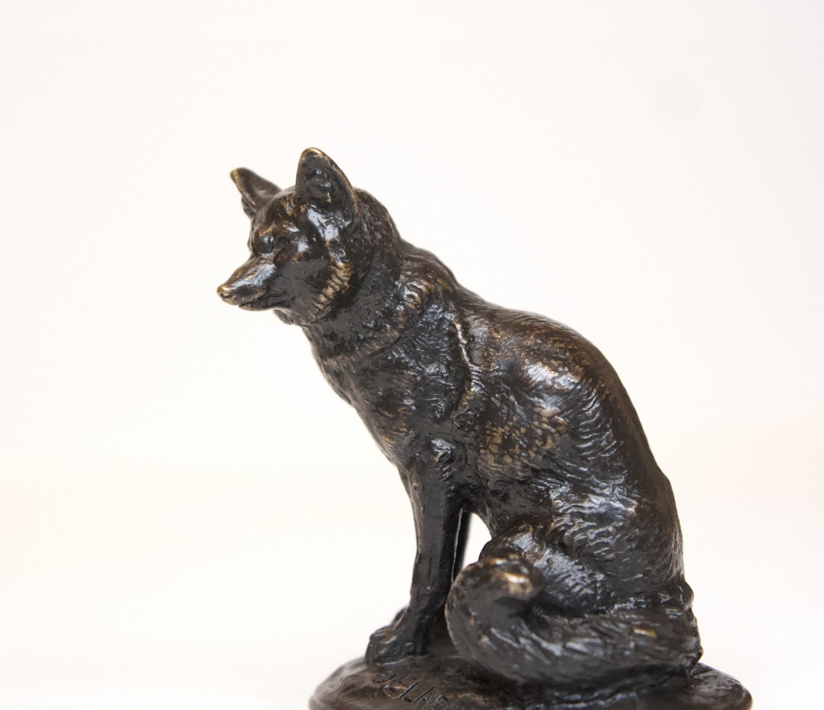 Renard assis- Bronze de Edouard Delabrièrre (1829 - 1912)-photo-2