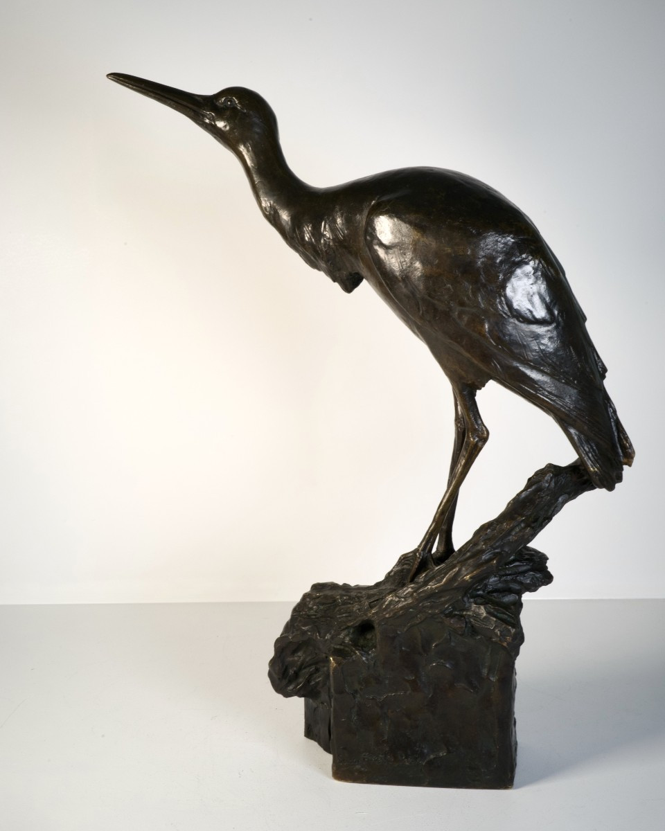 The Heron (wader) - Bronze By Maximilien Fiot (1886-1953)-photo-2