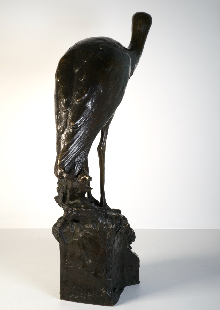 The Heron (wader) - Bronze By Maximilien Fiot (1886-1953)-photo-1